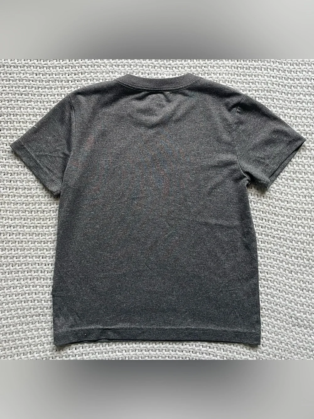 Nike Gray Tee with Blue Pixel Swoosh & Navy Patterned Shorts